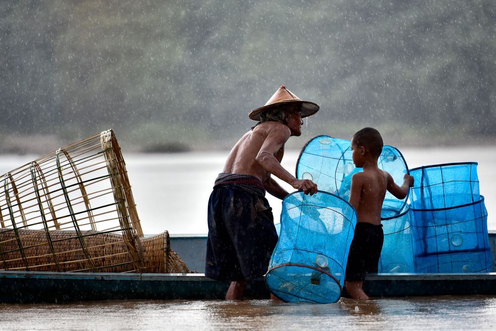 pescatori sul Mekong