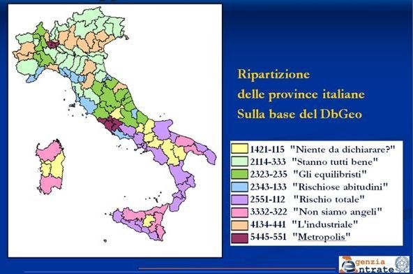 Evasione fiscale: le otto aree in cui è divisa l’Italia