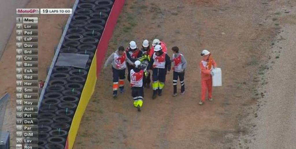 MotoGP Aragon 2014, incidente per Valentino Rossi: “sto bene”