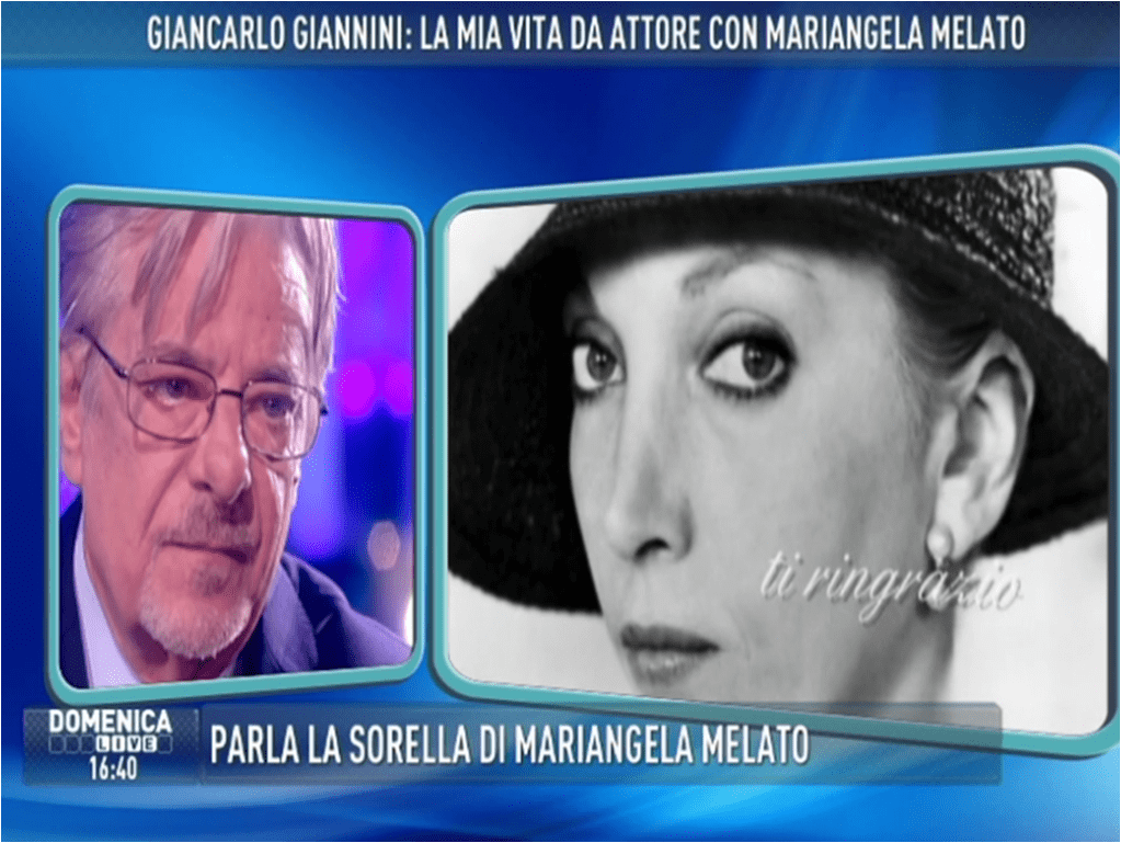 Giancarlo Giannini a Domenica Live: ‘Mariangela Melato straordinaria, io e lei fratello e sorella