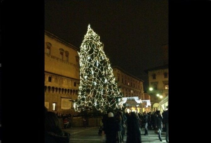 Bologna: l'albero di Natale storto diventa virale