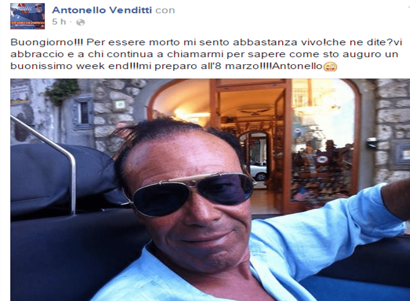 Antonello Venditti morto, ma è una bufala: ‘Per essere morto mi sento abbastanza vivo’