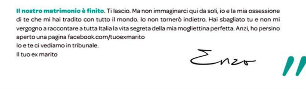 Alta Infedeltà su Realtime: la lettera di Enzo a Lucia sul Corriere della Sera serve a lanciare il programma tv?