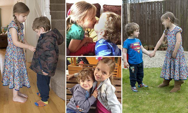 Bimba di 5 anni si prende cura del fratellino di 3 malato di distrofia di Duchenne