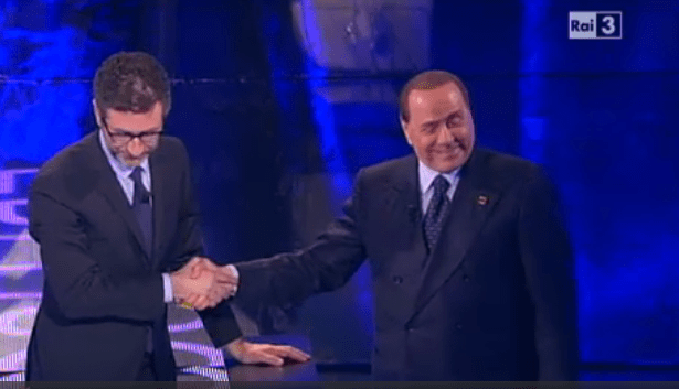 Che tempo che fa, Silvio Berlusconi a Fabio Fazio: ‘Meglio tagliare la barba grigia’