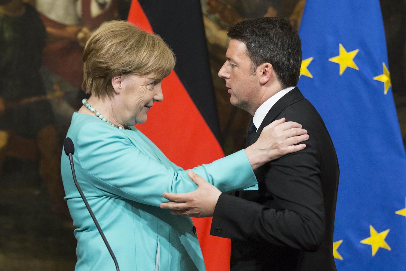 Palazzo Chigi Matteo Renzi riceve Angela Merkel