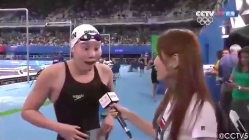 buffe espressioni nuotatrice cinese Rio 2016