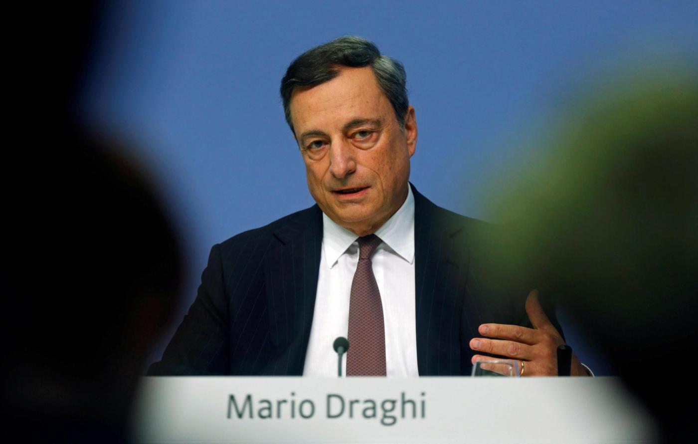Francoforte, la conferenza stampa del presidente della BCE Mario Draghi