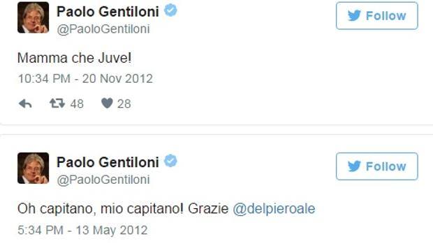 Paolo Gentiloni tifoso della Juventus: un premier bianconero dopo 36 anni