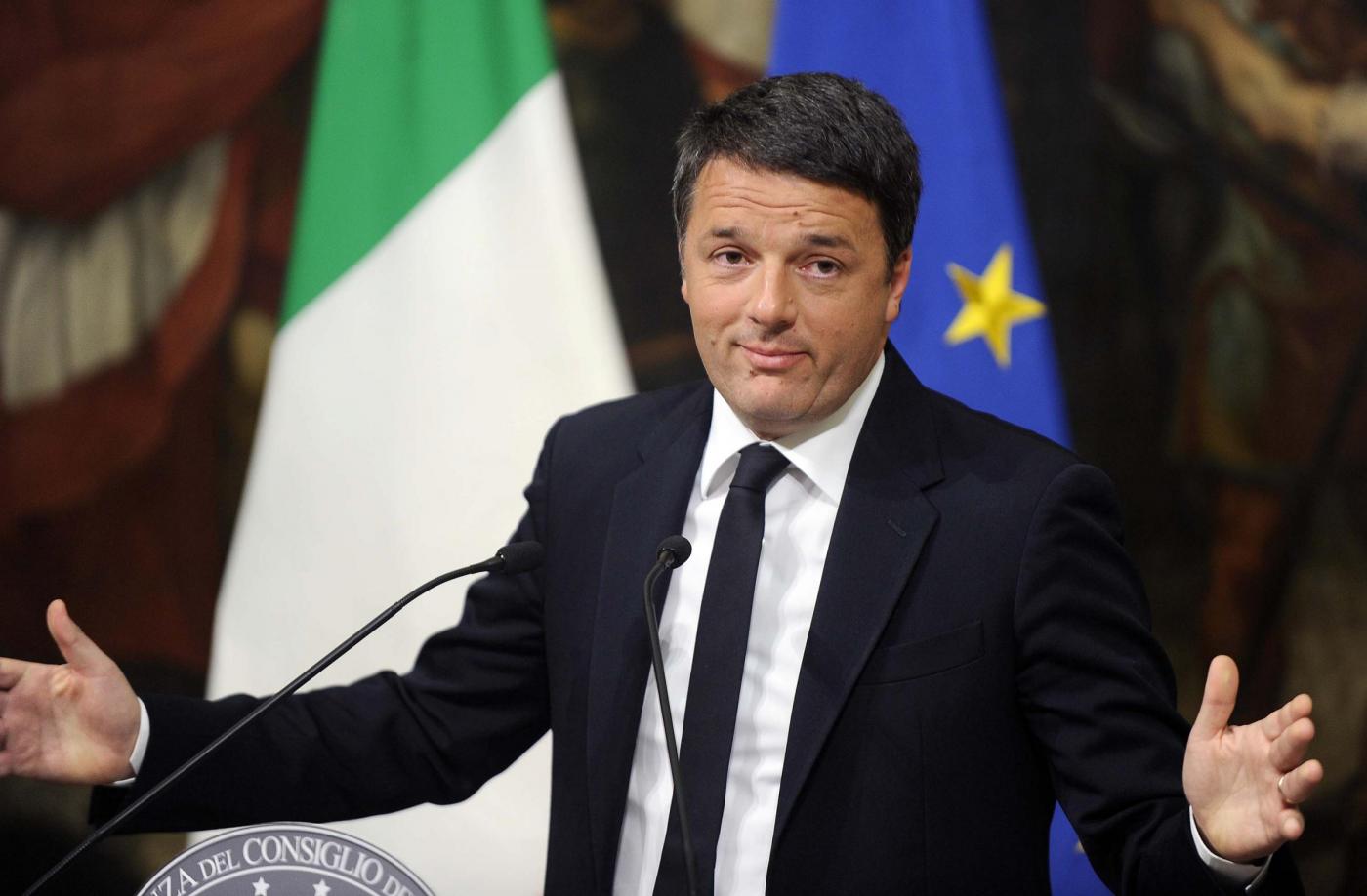 Palazzo Chigi Conferenza Matteo Renzi dopo i risultati del referendum costituzionale