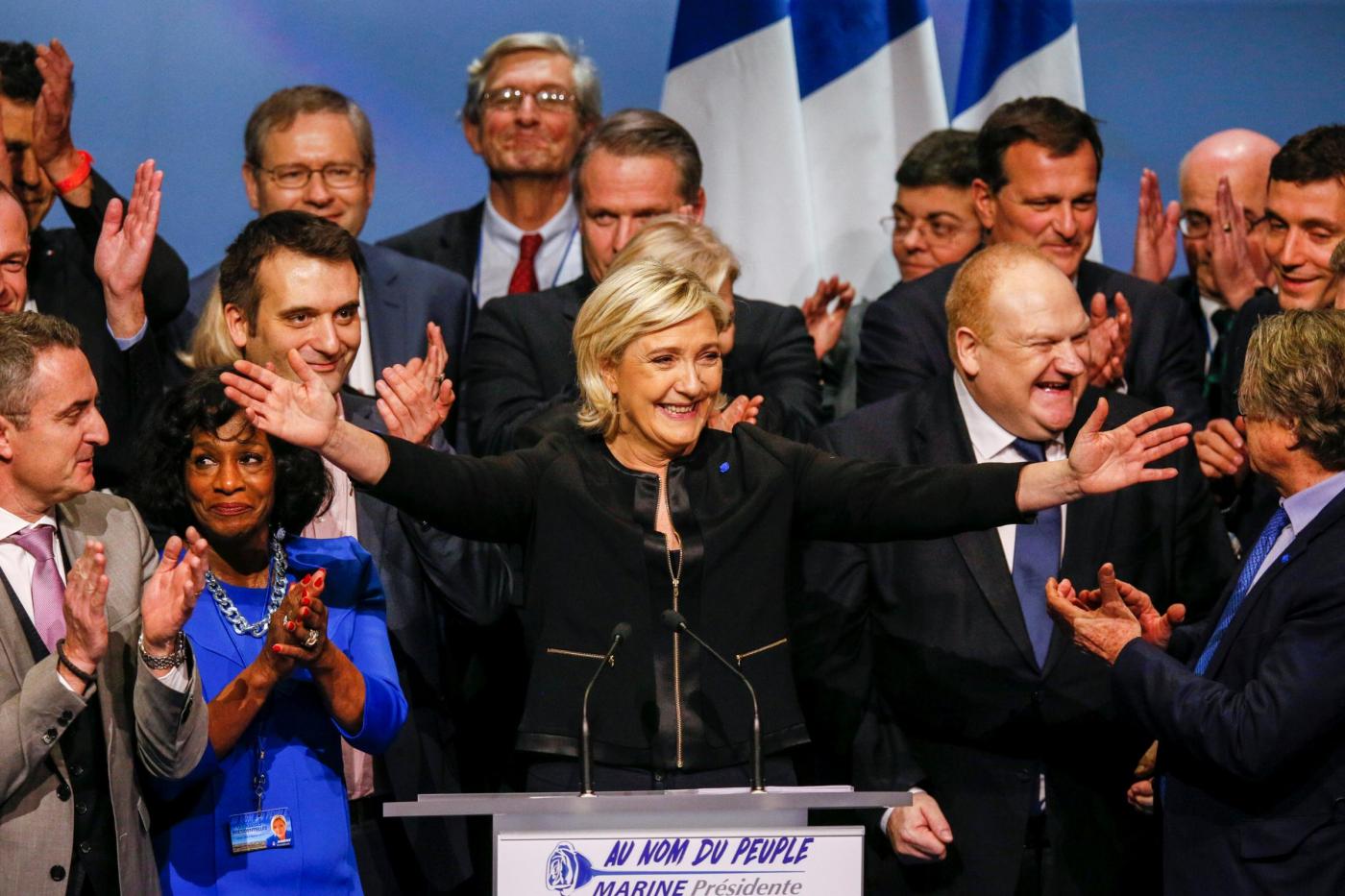 Marine Le Pen, comizio per lanciare la campagna presidenziale