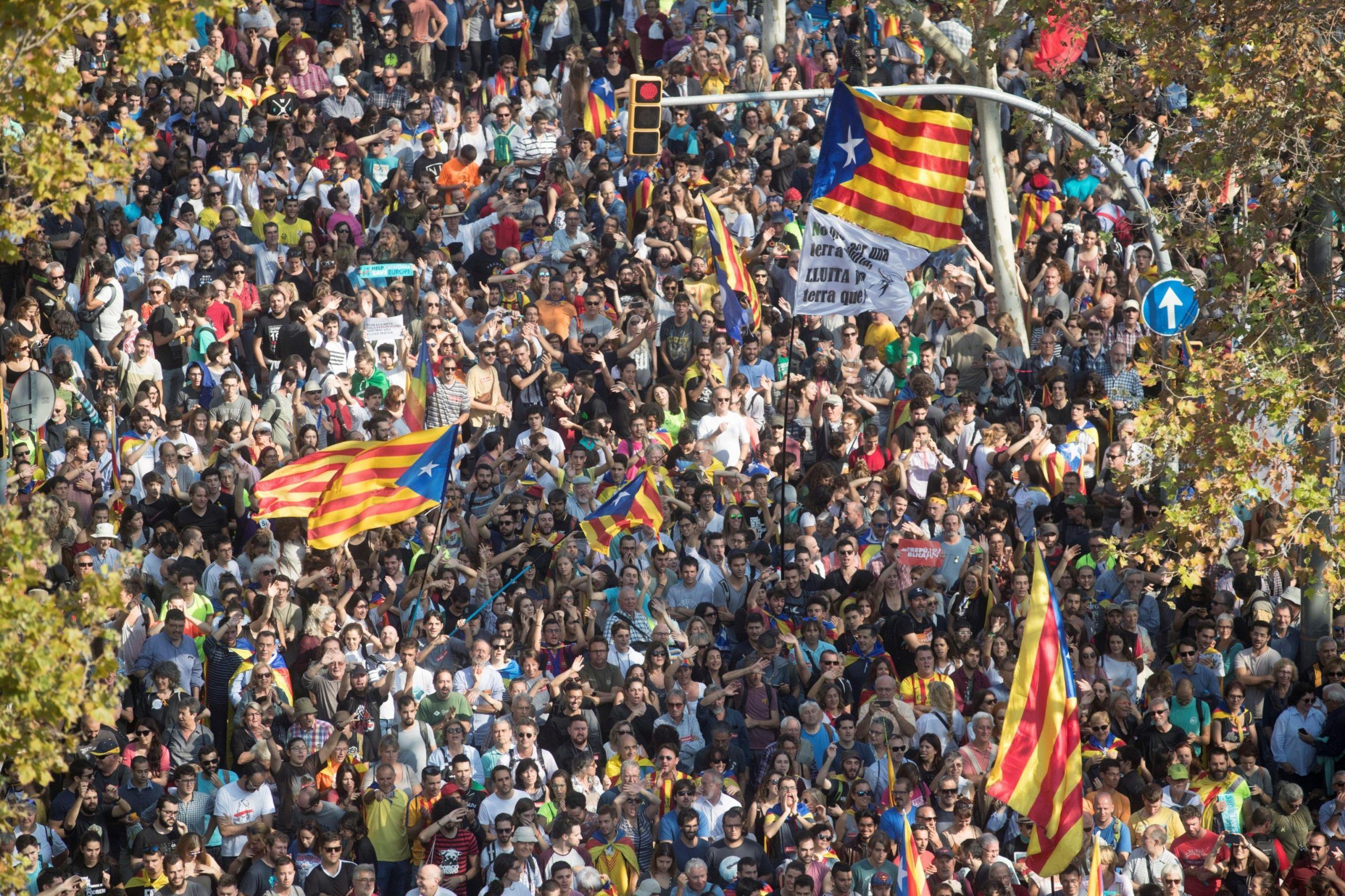 Protest in support of the independence declaration in Catalonia