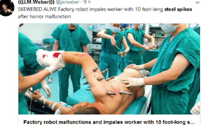 Il robot ha un guasto, operaio trafitto da 10 punte d’acciaio
