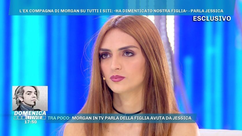 Domenica Live, Jessica Mazzoli: 'Morgan ha visto sua figlia solo due volte in sei anni'