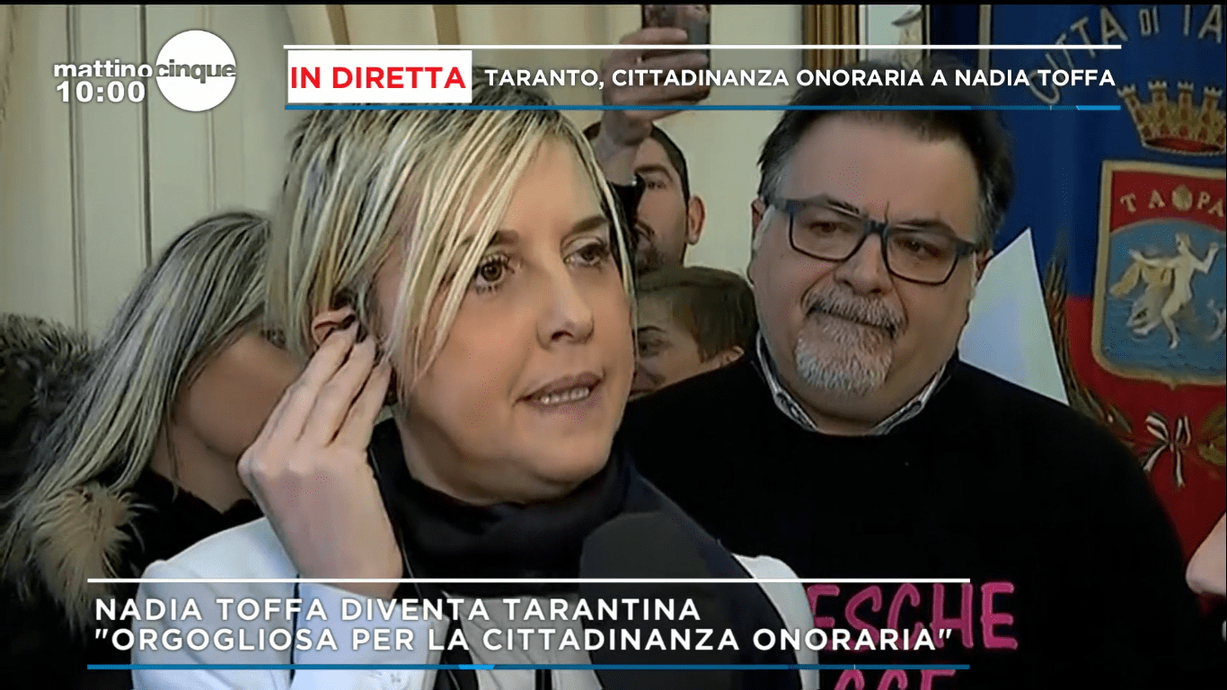 Nadia Toffa ottiene la cittadinanza onoraria di Taranto: commozione a Mattino Cinque
