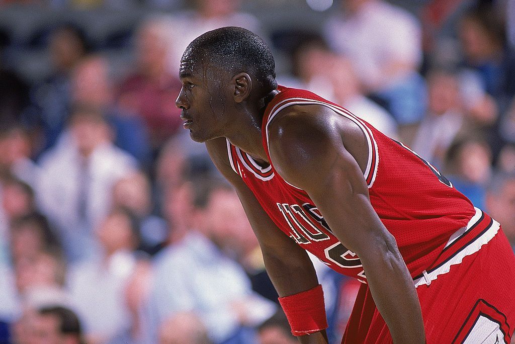 Michael Jordan durante una partita di basket