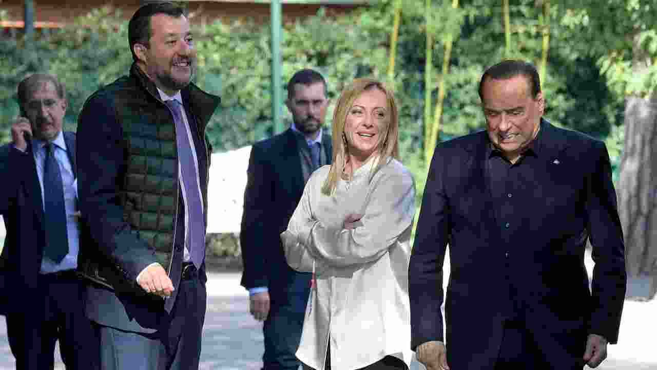 Vertice Salvini - Meloni - Berlusconi