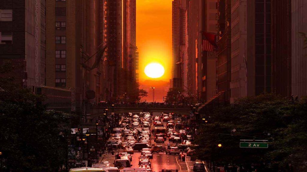 Manhattanhenge: quando il sole tramonta tra i grattacieli di New York