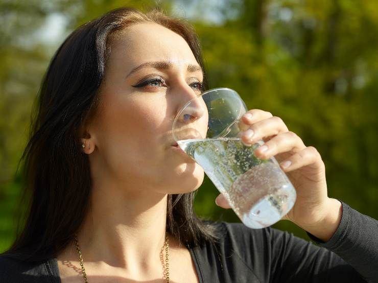 Glass of sparkling water