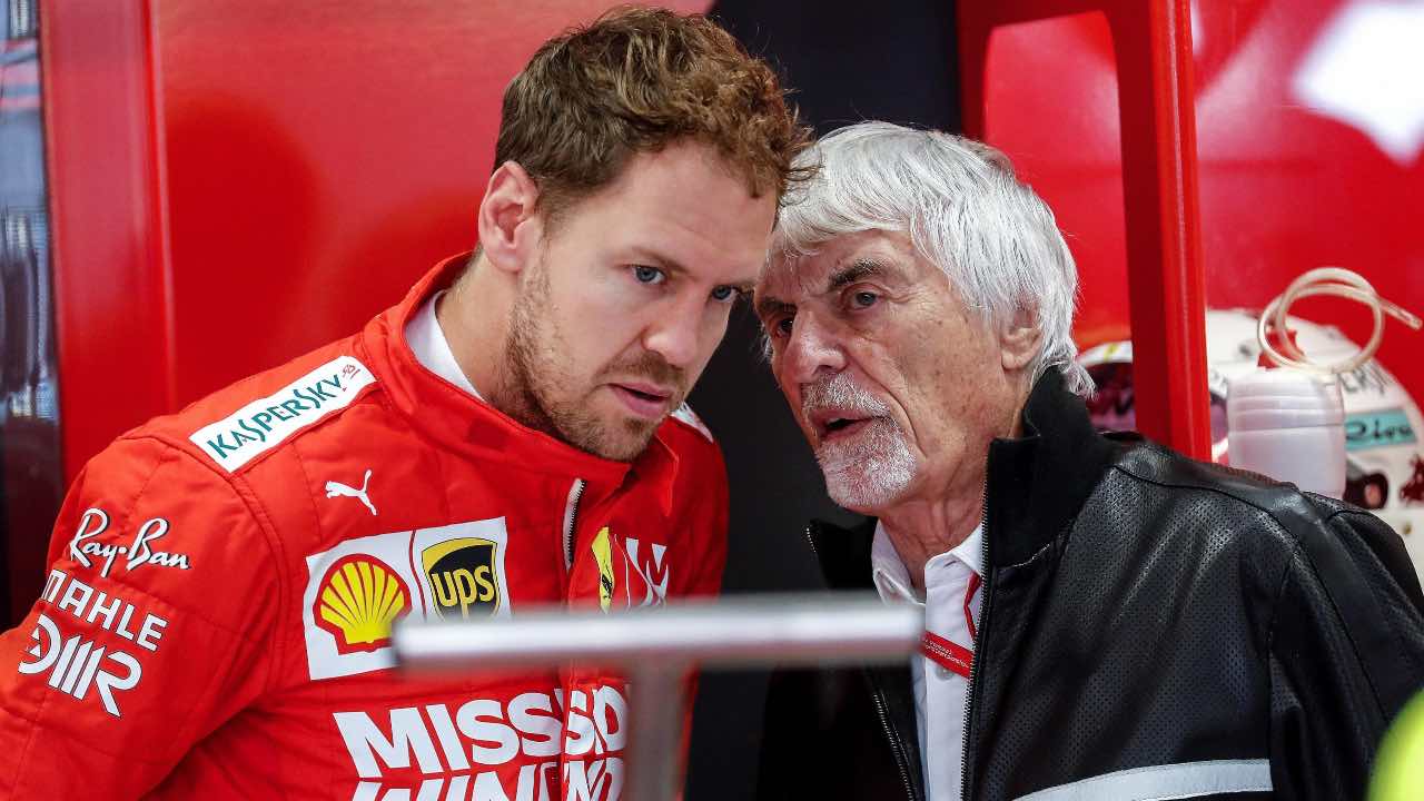 Bernie Ecclestone con Sebastian Vettel