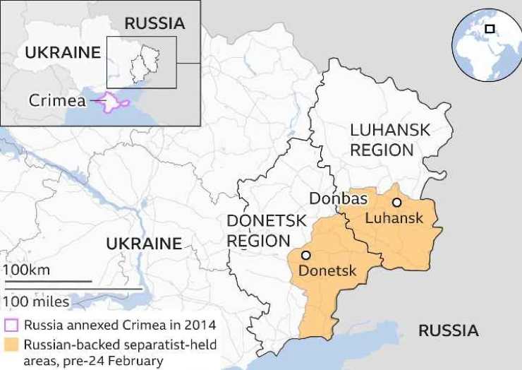 Gli oblast' dell'Ucraina contesi 