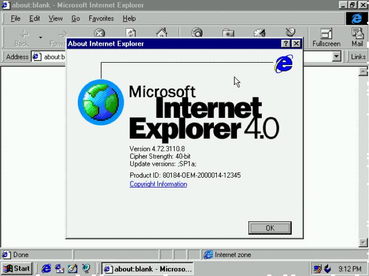 Internet Explorer 1995