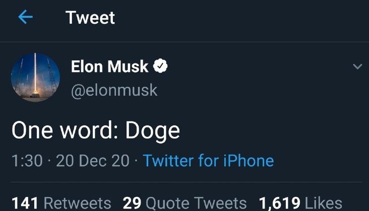 Musk tweet Dogecoin