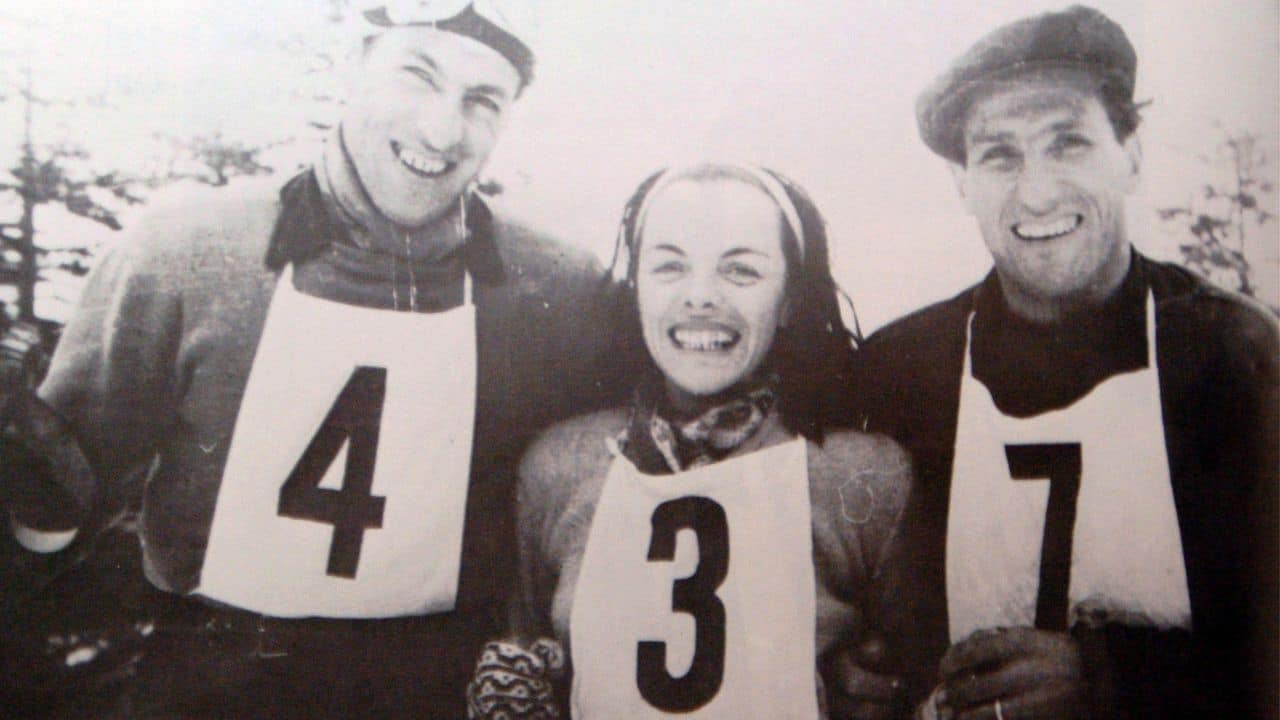 Celina Seghi con Zeno Colò e Vittorio Chierroni