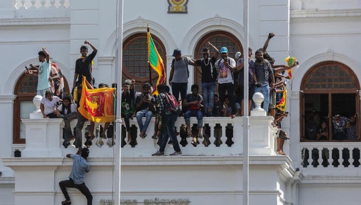 Manifestanti in Sri Lanka