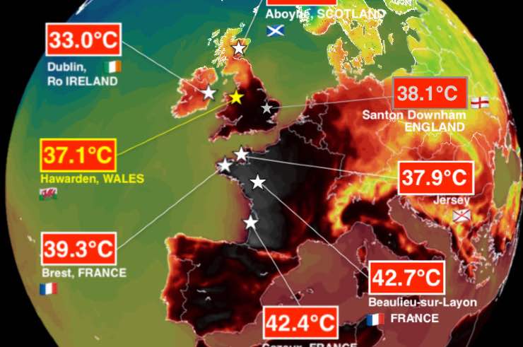 Temperature in Europa