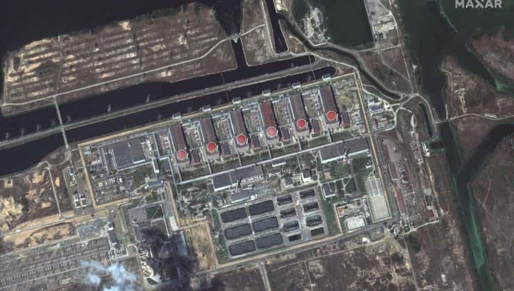 Centrale nucleare di Zaporzhzhia dall'alto