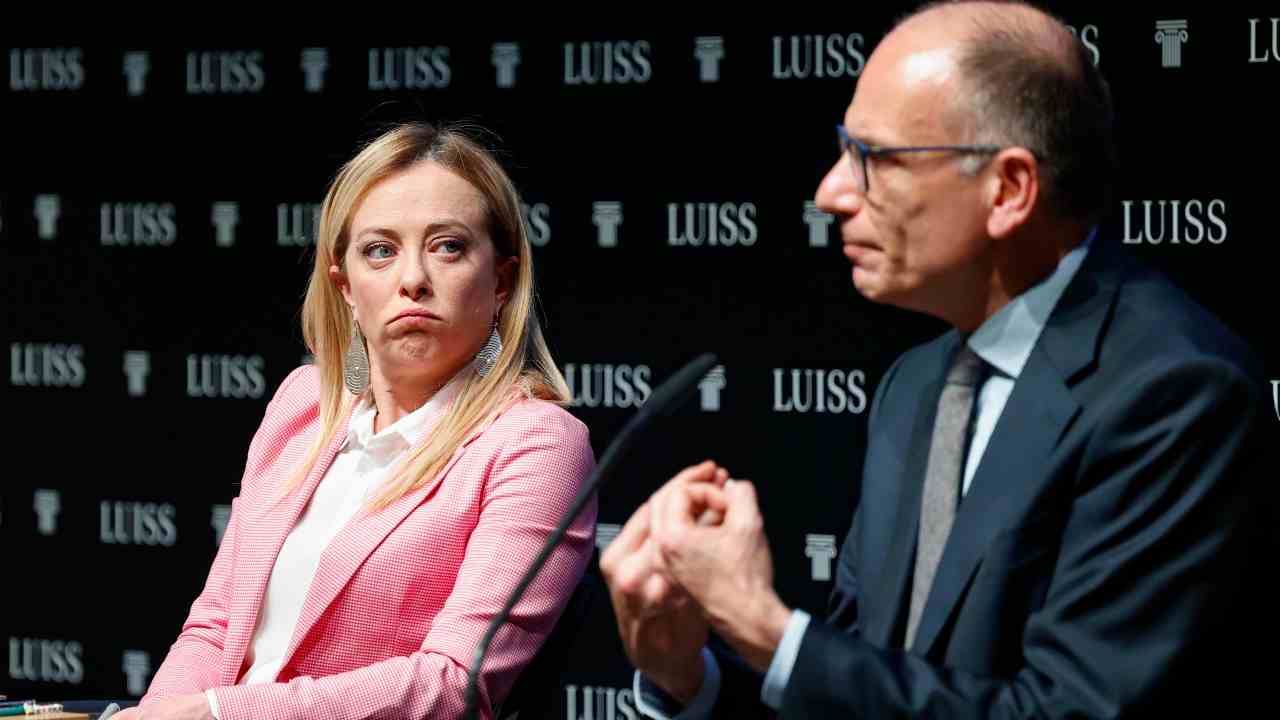 Giorgia Meloni ed Enrico Letta