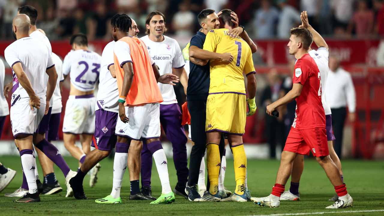 I giocatori della Fiorentina festeggiano