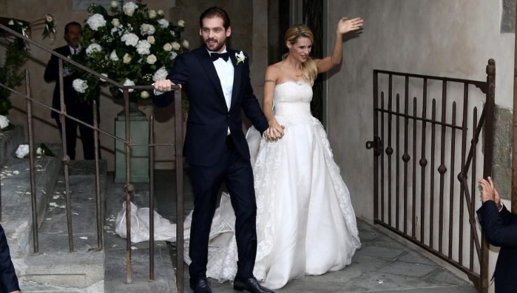 Michelle Hunziker e Tomaso Trussardi il giorno del matrimonio