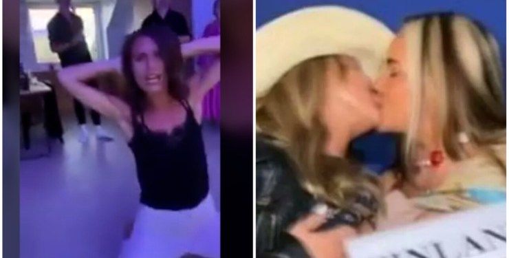 Sanna Marin che balla e due donne che si baciano (immagine presa da tik tok)