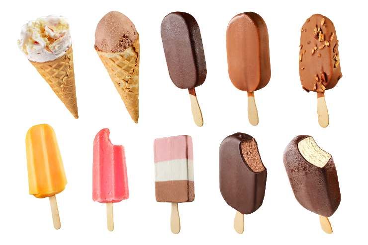 Different packaged ice creams
