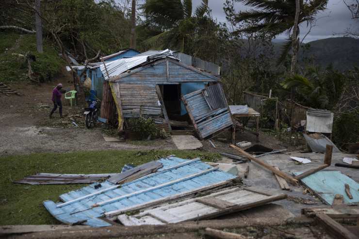Casa distrutta a causa dell'uragano