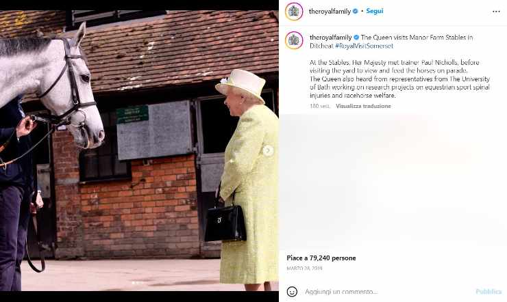 Passione per i cavalli Elisabetta II