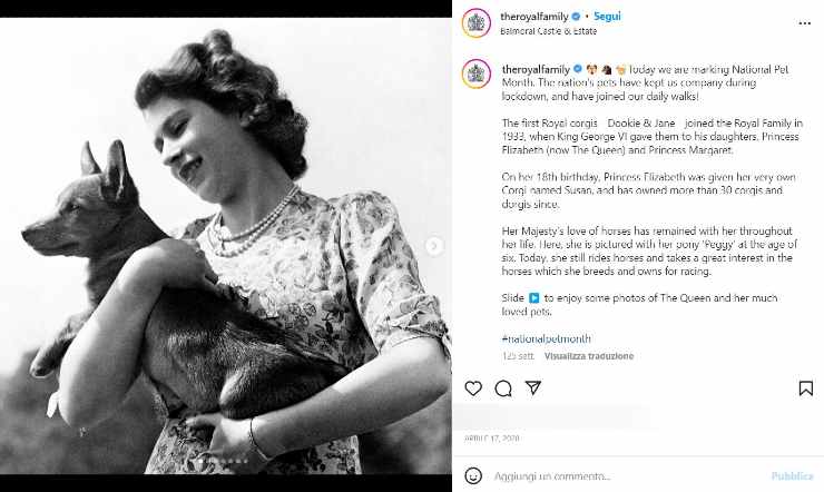 Animali Elisabetta II