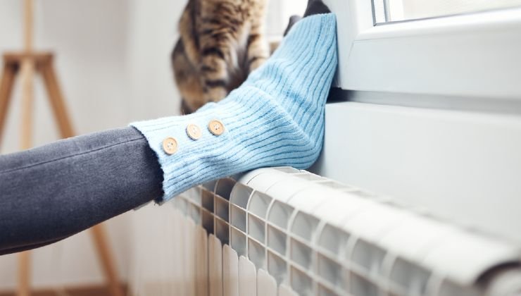 Warm radiator in winter