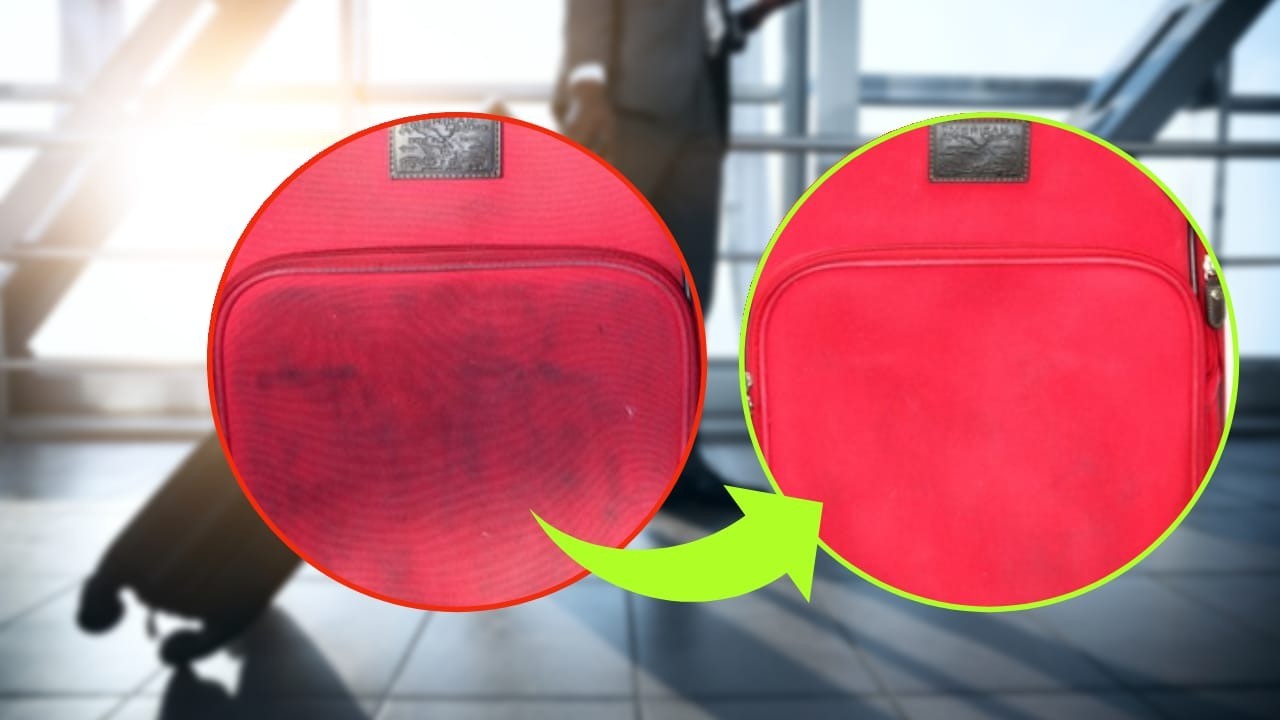 Pulizia valigia in tessuto