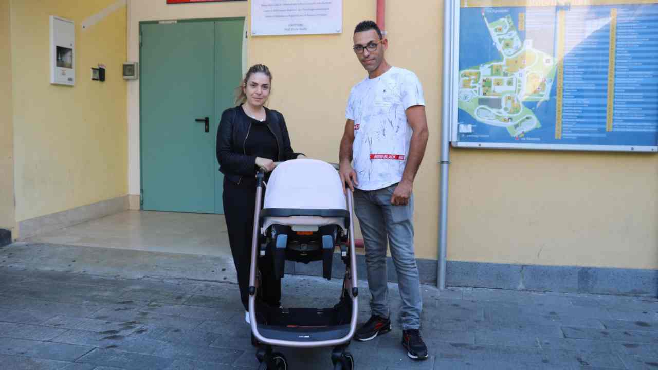 Albina e il marito con la piccola Alessandra