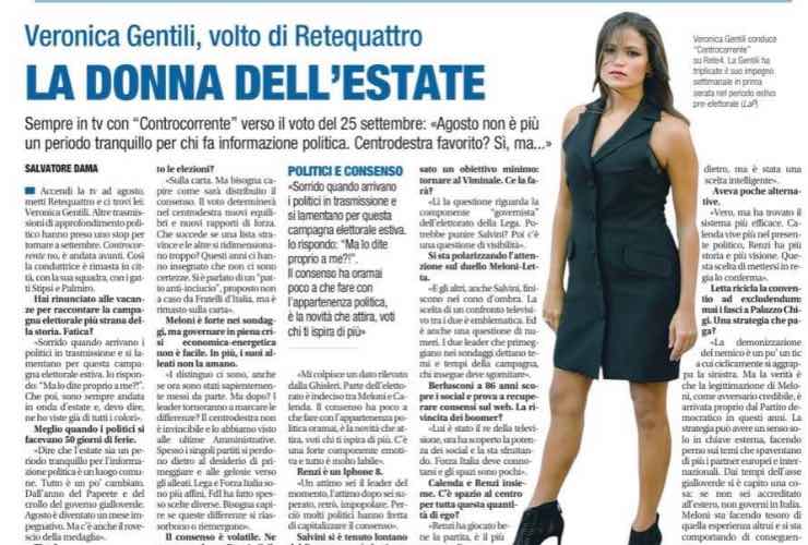 Articolo su Veronica Gentili (Foto Facebook)
