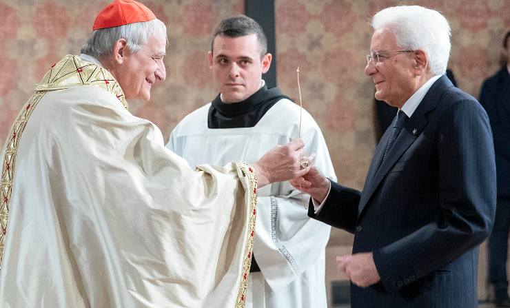 Cardinal Zuppi con Mattarella