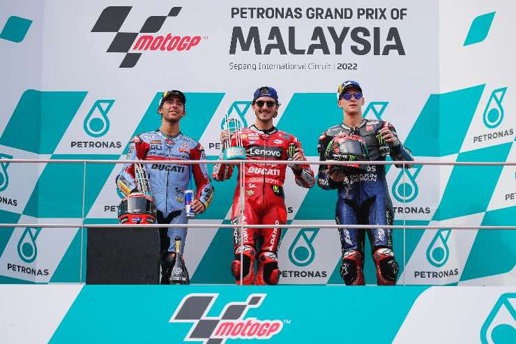 Francesco Bagnaia, Enea Bastianini e Fabio Quartararo