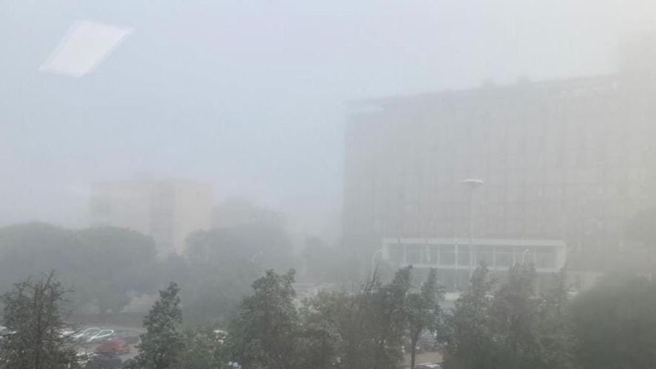 Nebbia questa mattina a Cagliari