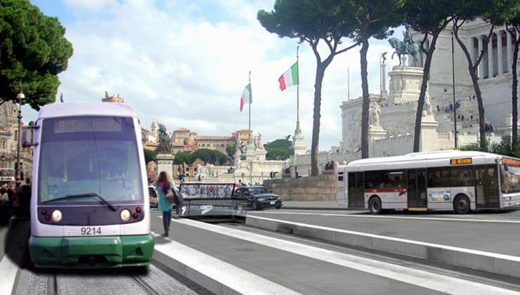Tram e autobus a Roma