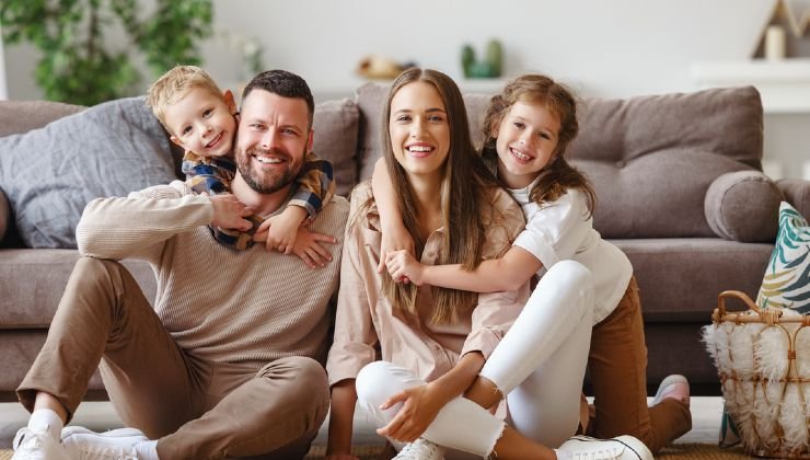 Famiglia con due bambini