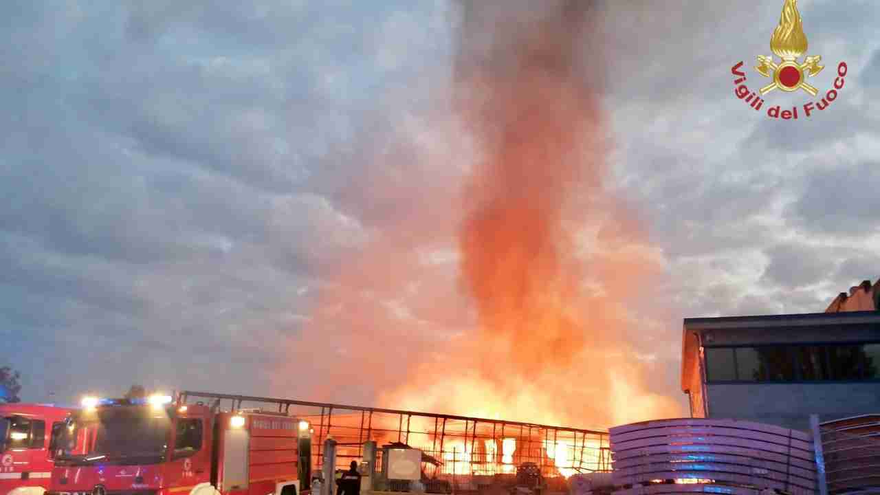 La zona dell'incendio