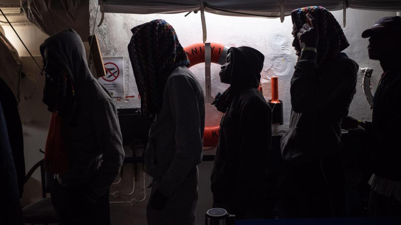 Migranti a bordo dell'Ong Humanity One